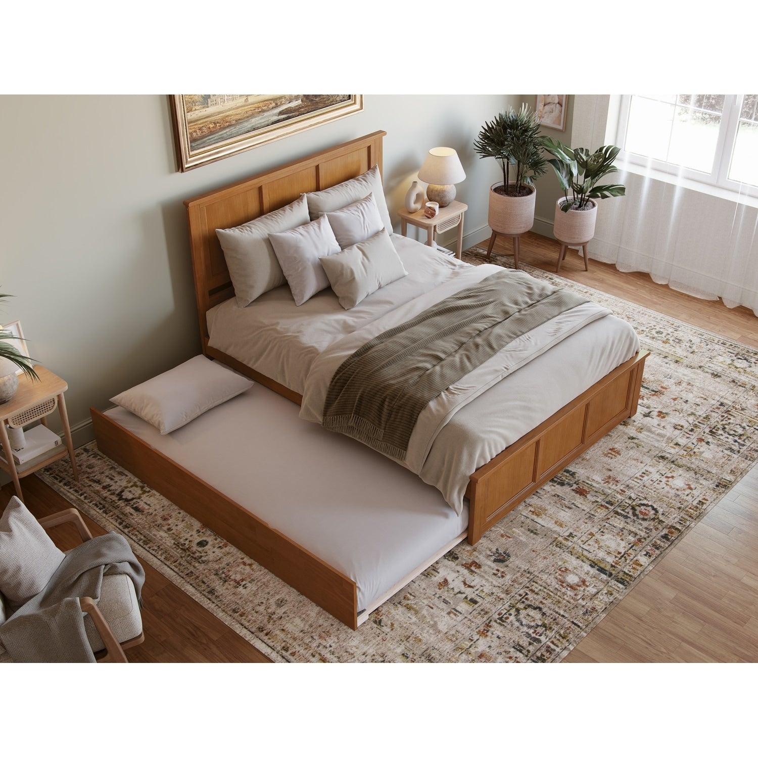 AFI Madison Platform Bed with Matching Footboard & Trundle