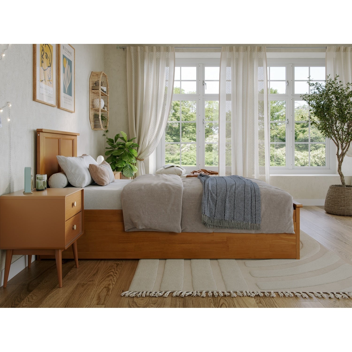 AFI Madison Platform Bed with Matching Footboard & Trundle