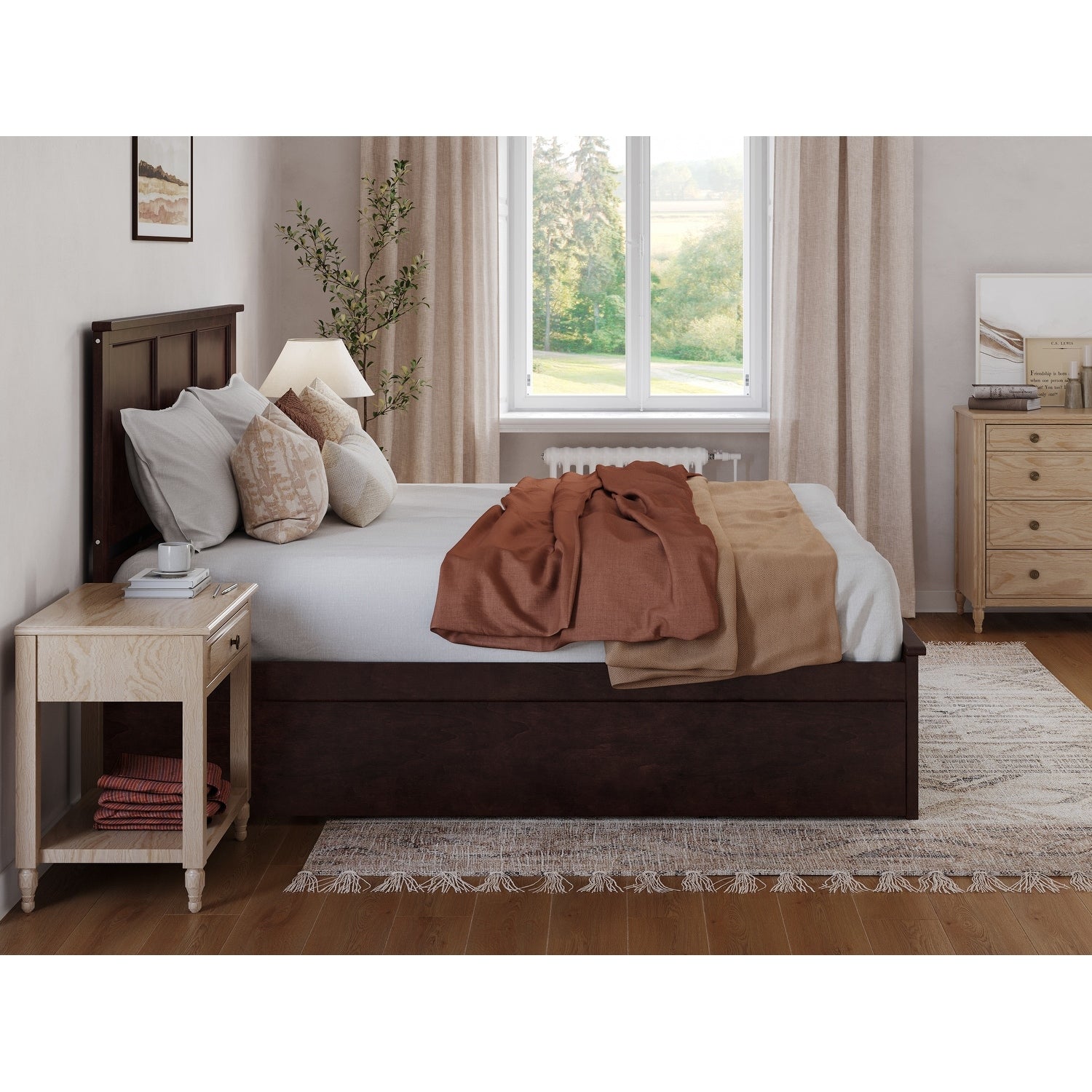 AFI Madison Platform Bed with Matching Footboard & Trundle