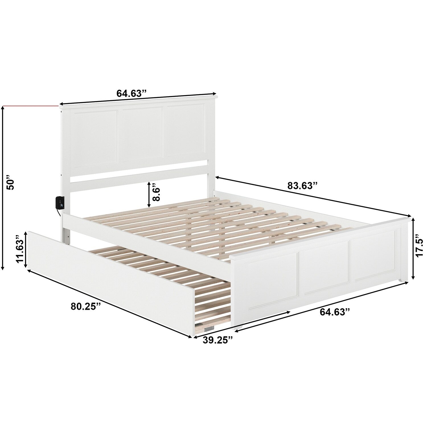AFI Madison Platform Bed with Matching Footboard & Trundle