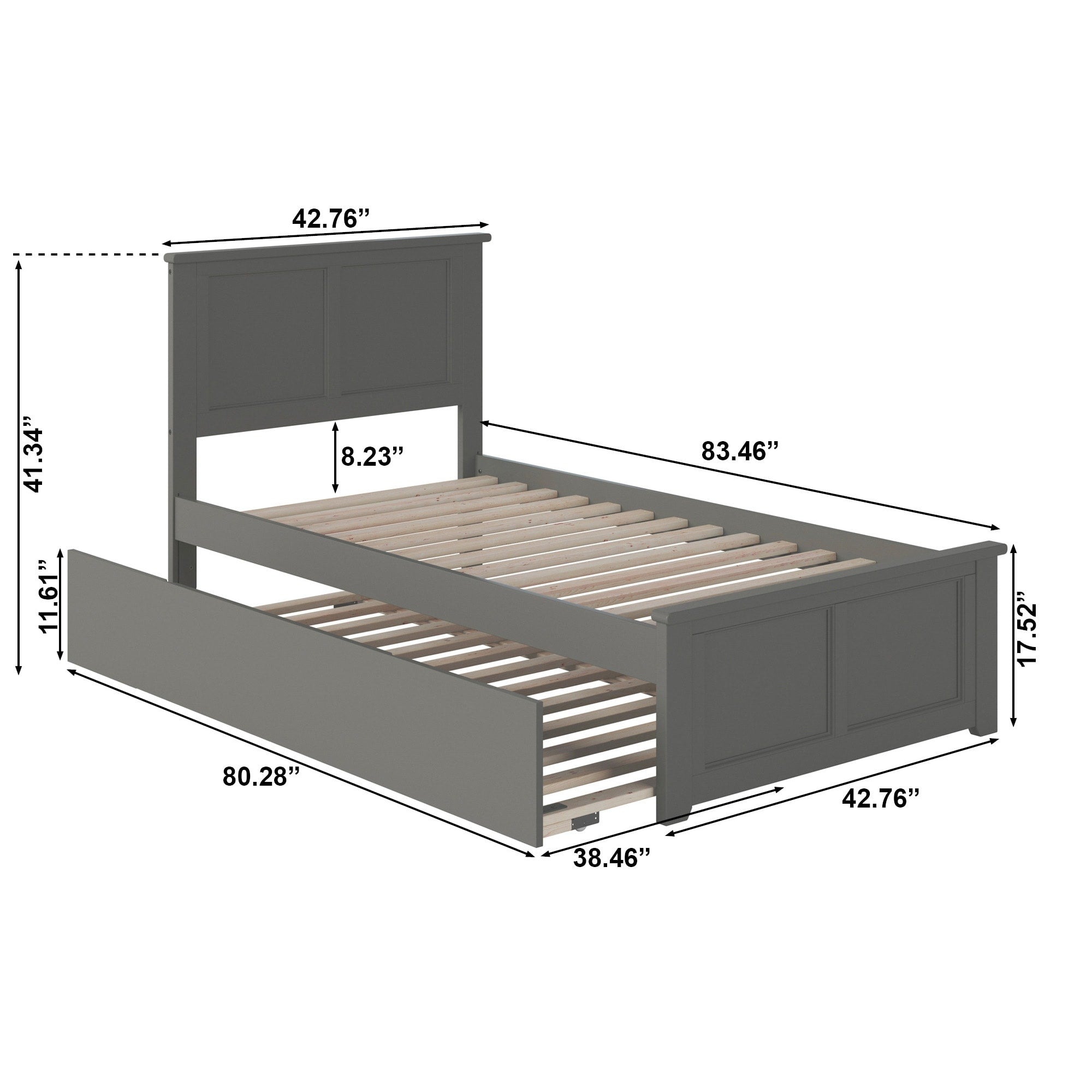 AFI Madison Platform Bed with Matching Footboard & Trundle