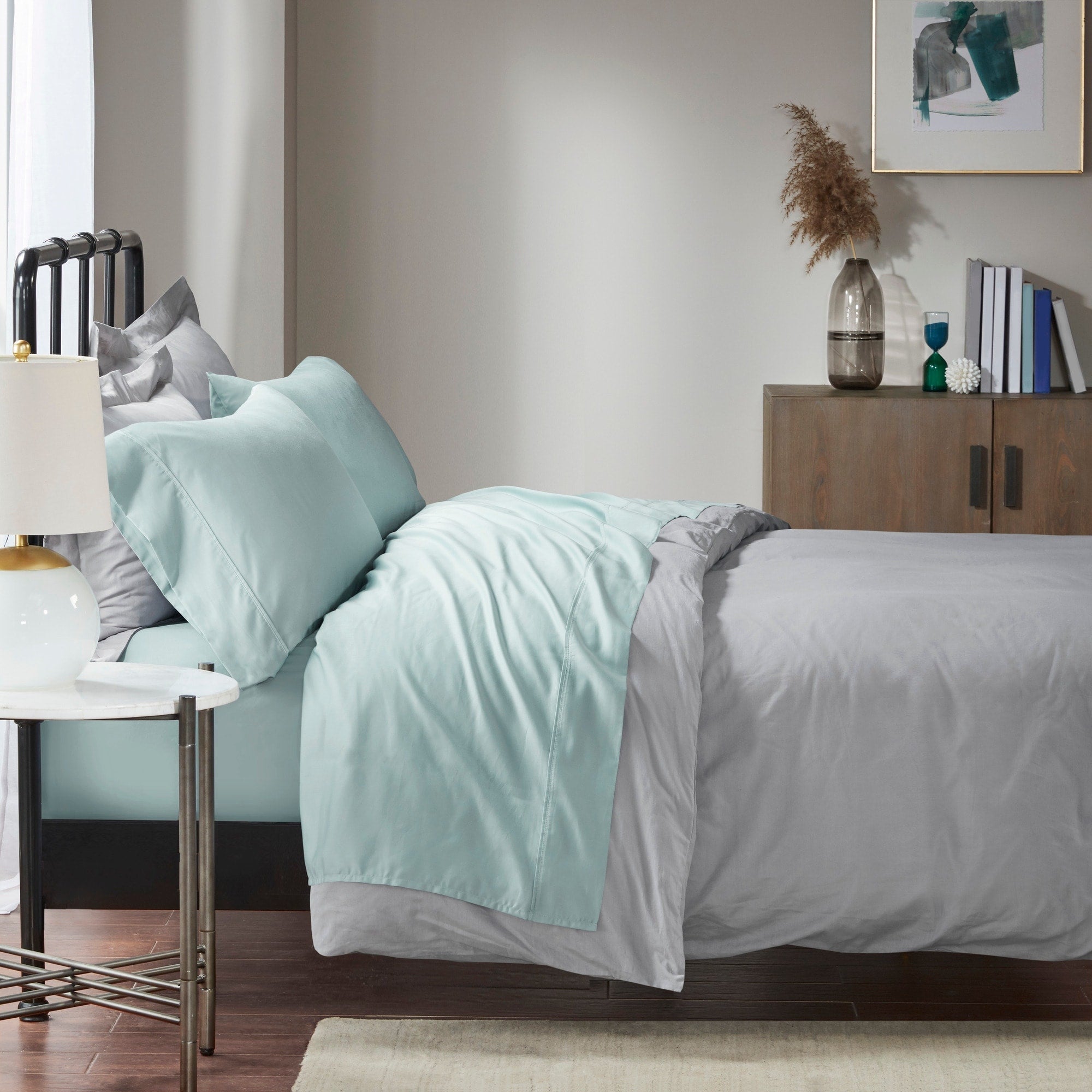 Ensemble de draps Madison Park en mélange de coton 1500 fils, 4 pièces