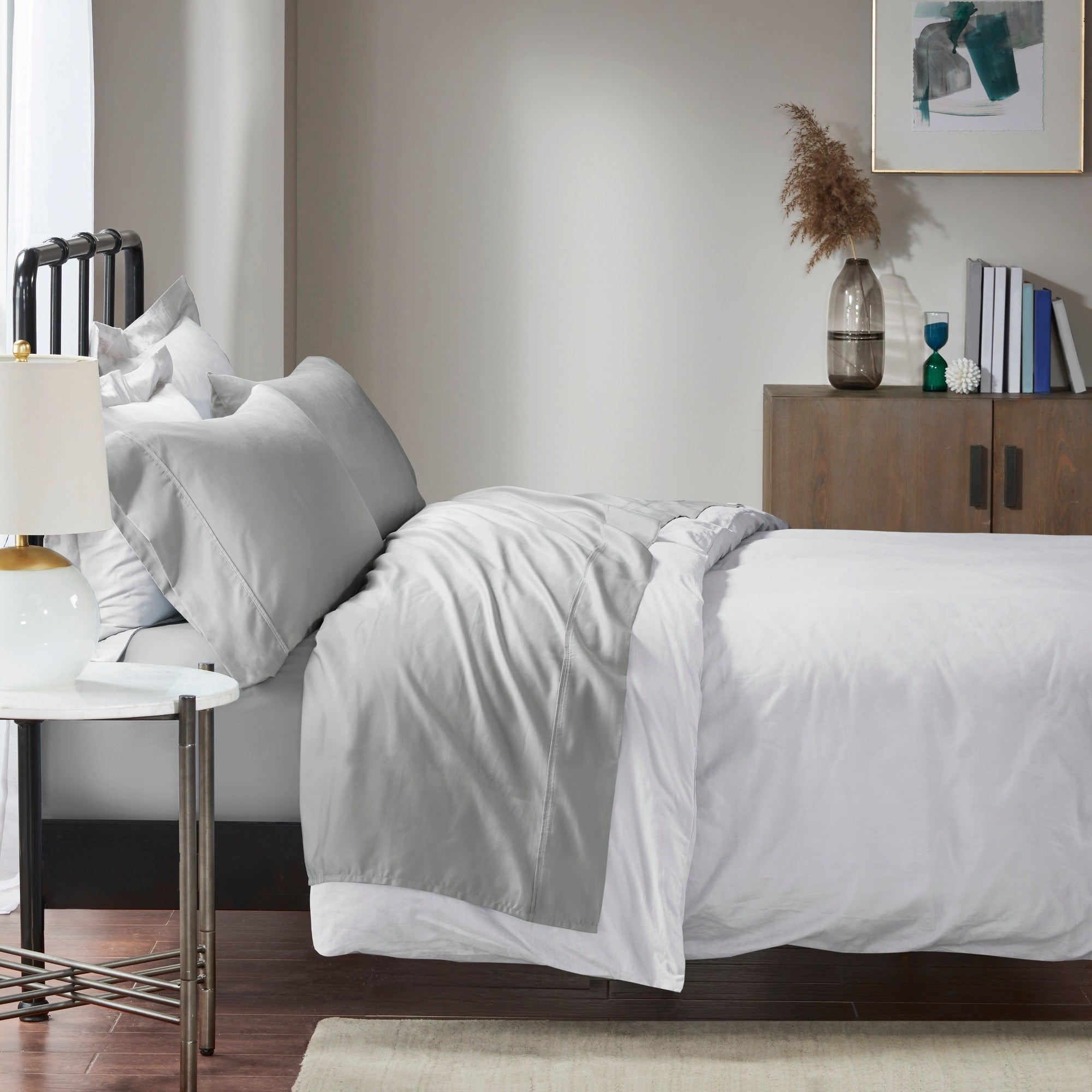 Ensemble de draps Madison Park en mélange de coton 1500 fils, 4 pièces