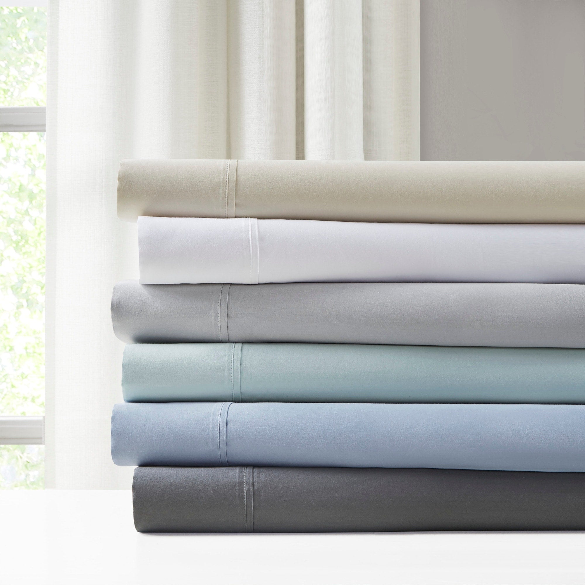 Ensemble de draps Madison Park en mélange de coton 1500 fils, 4 pièces