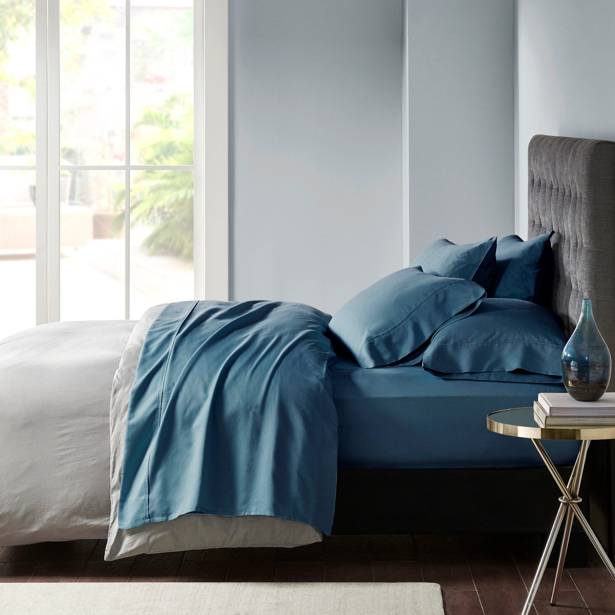 Parure de draps Madison Park en satin de coton mélangé 800 fils