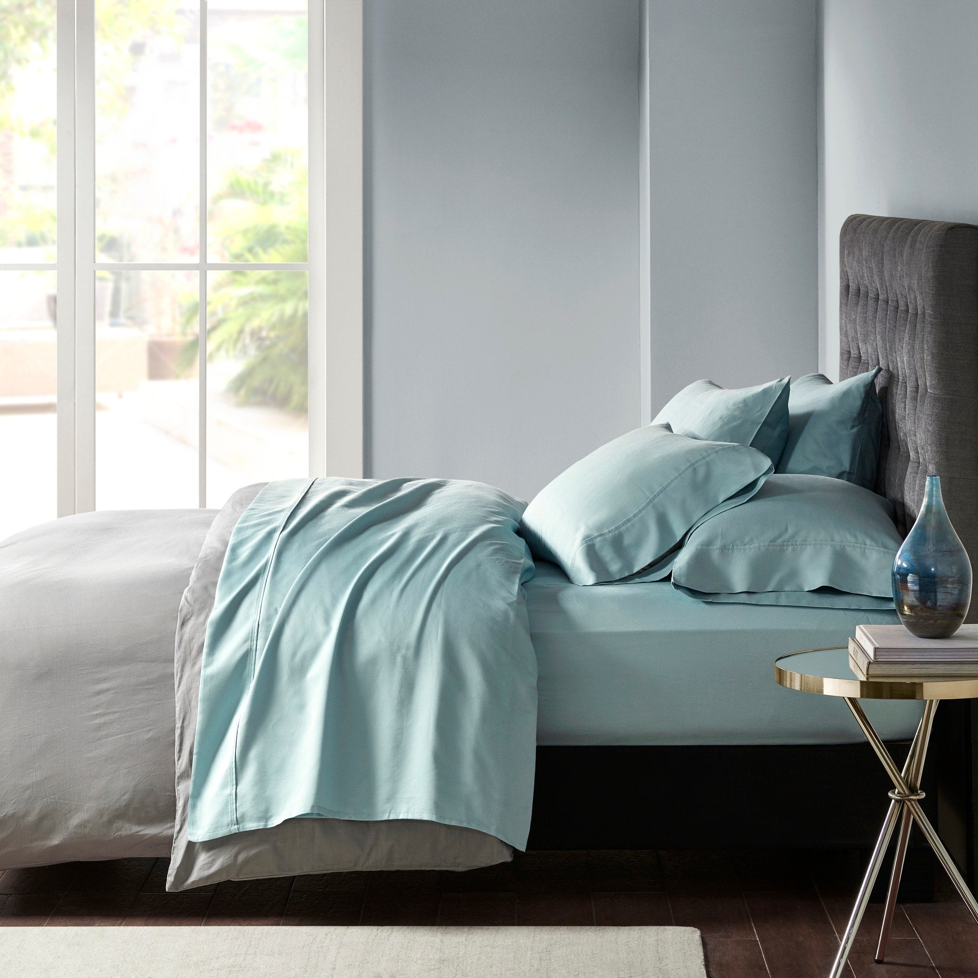 Parure de draps Madison Park en satin de coton mélangé 800 fils