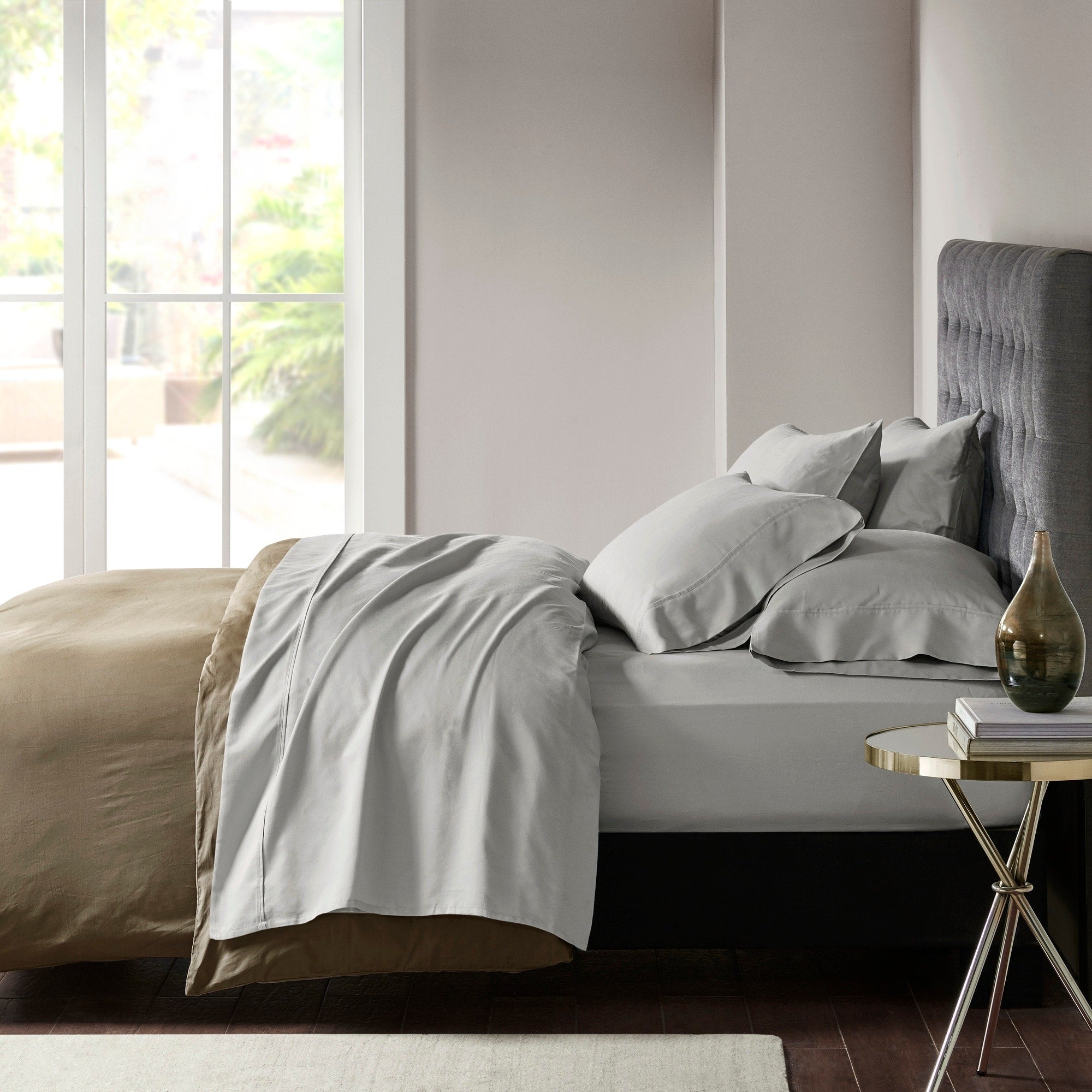 Parure de draps Madison Park en satin de coton mélangé 800 fils