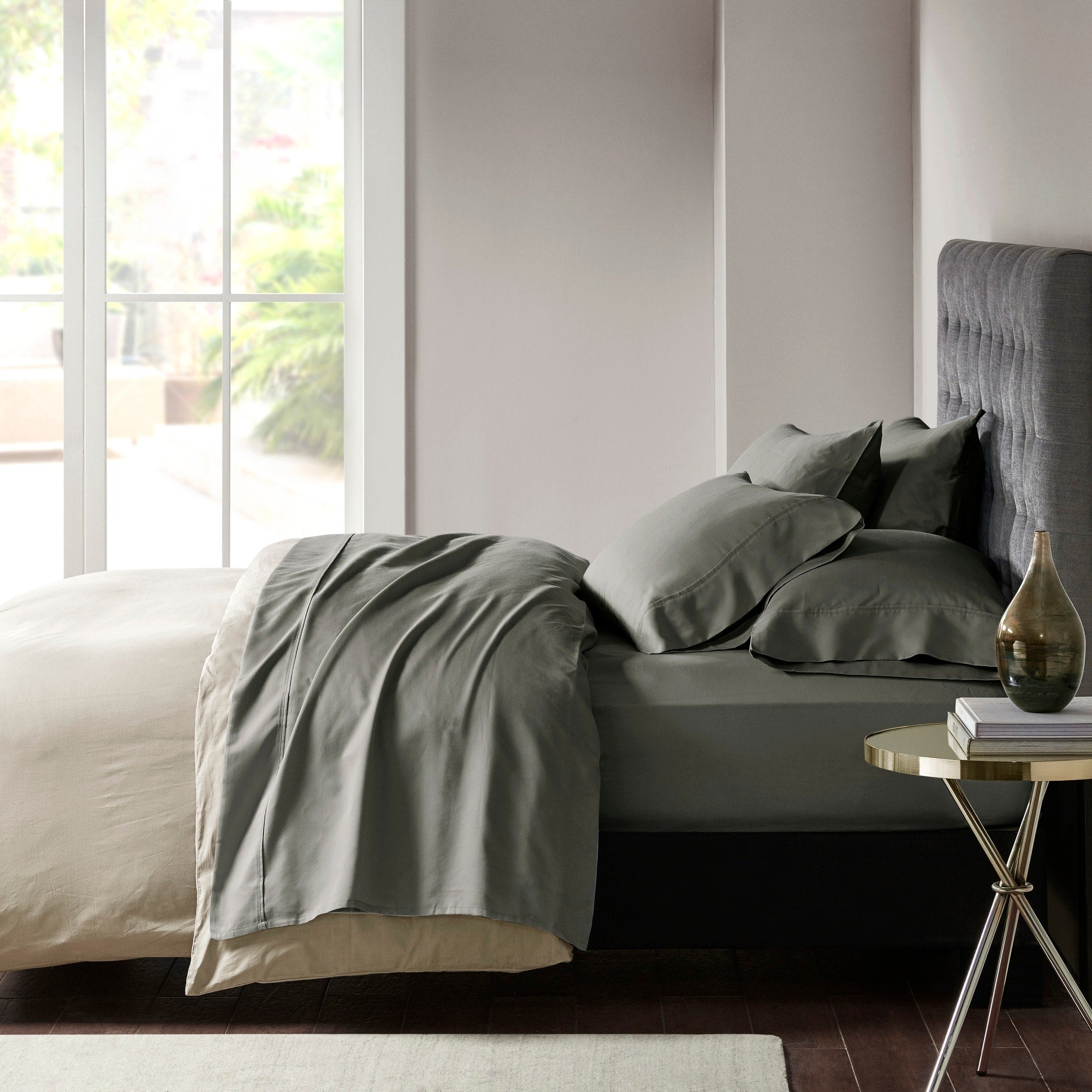 Parure de draps Madison Park en satin de coton mélangé 800 fils