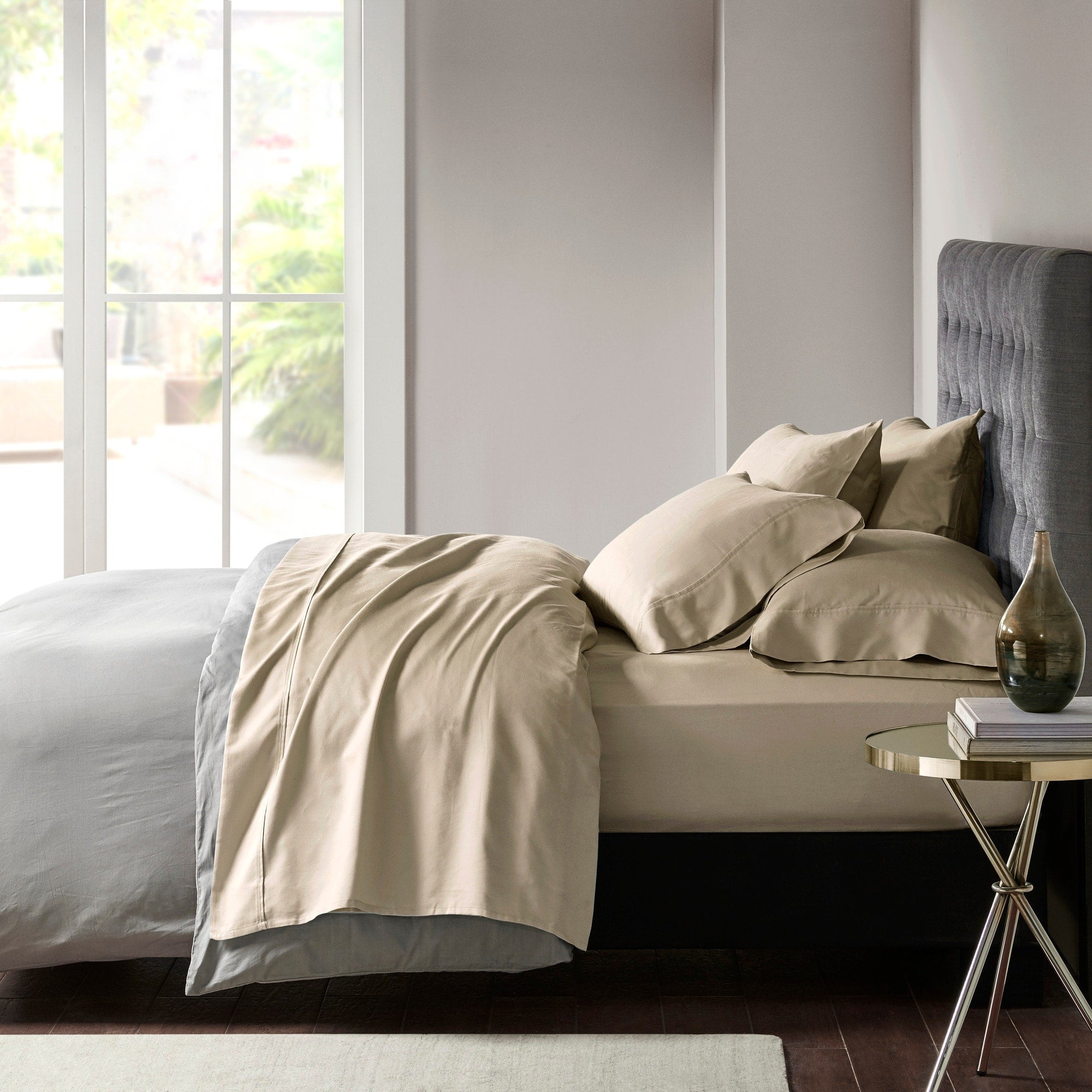 Parure de draps Madison Park en satin de coton mélangé 800 fils