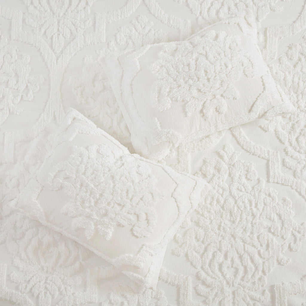 Parure de couette Madison Park Aeriela en coton chenille damassé touffeté