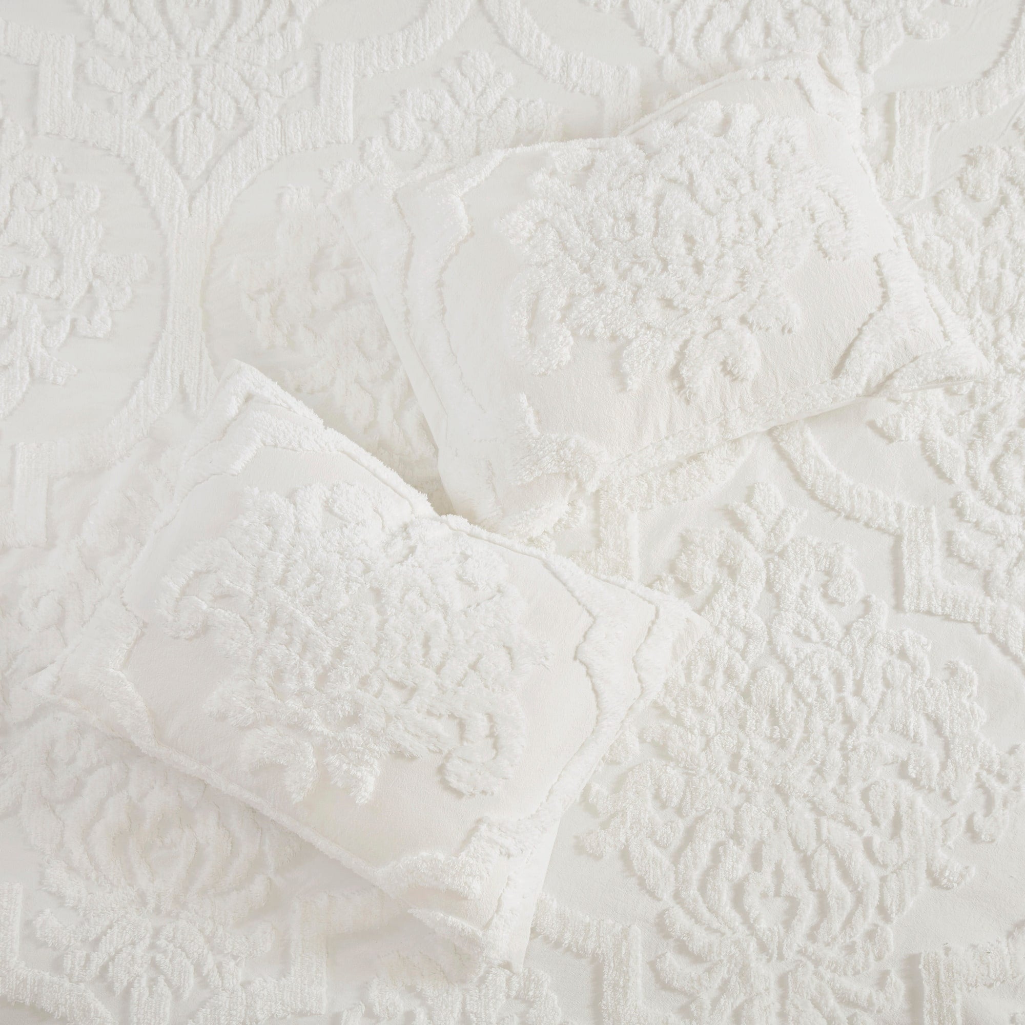 Parure de couette Madison Park Aeriela en coton chenille damassé touffeté