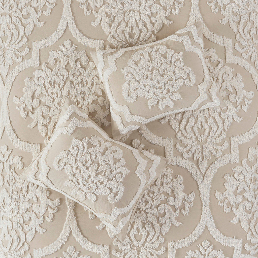 Parure de couette Madison Park Aeriela en coton chenille damassé touffeté