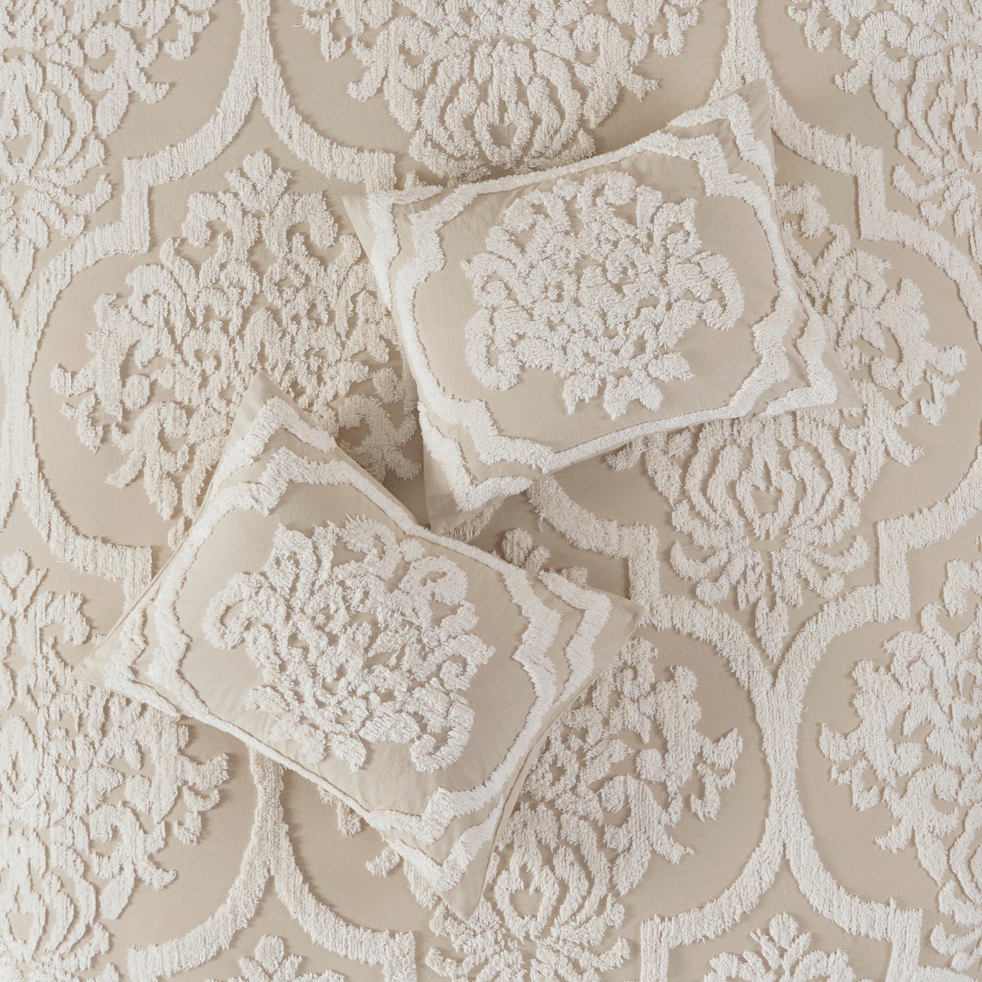 Parure de couette Madison Park Aeriela en coton chenille damassé touffeté