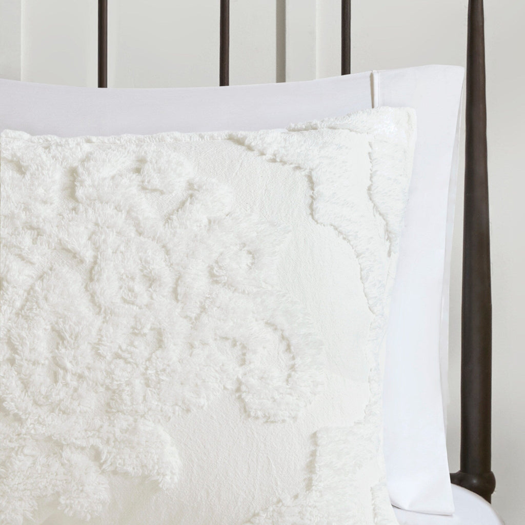Parure de couette Madison Park Aeriela en coton chenille damassé touffeté