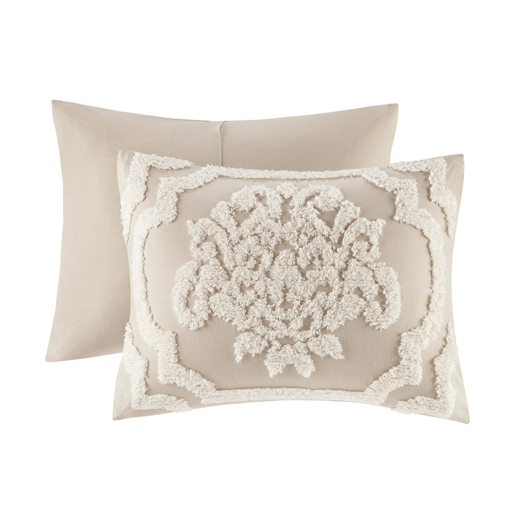 Parure de couette Madison Park Aeriela en coton chenille damassé touffeté