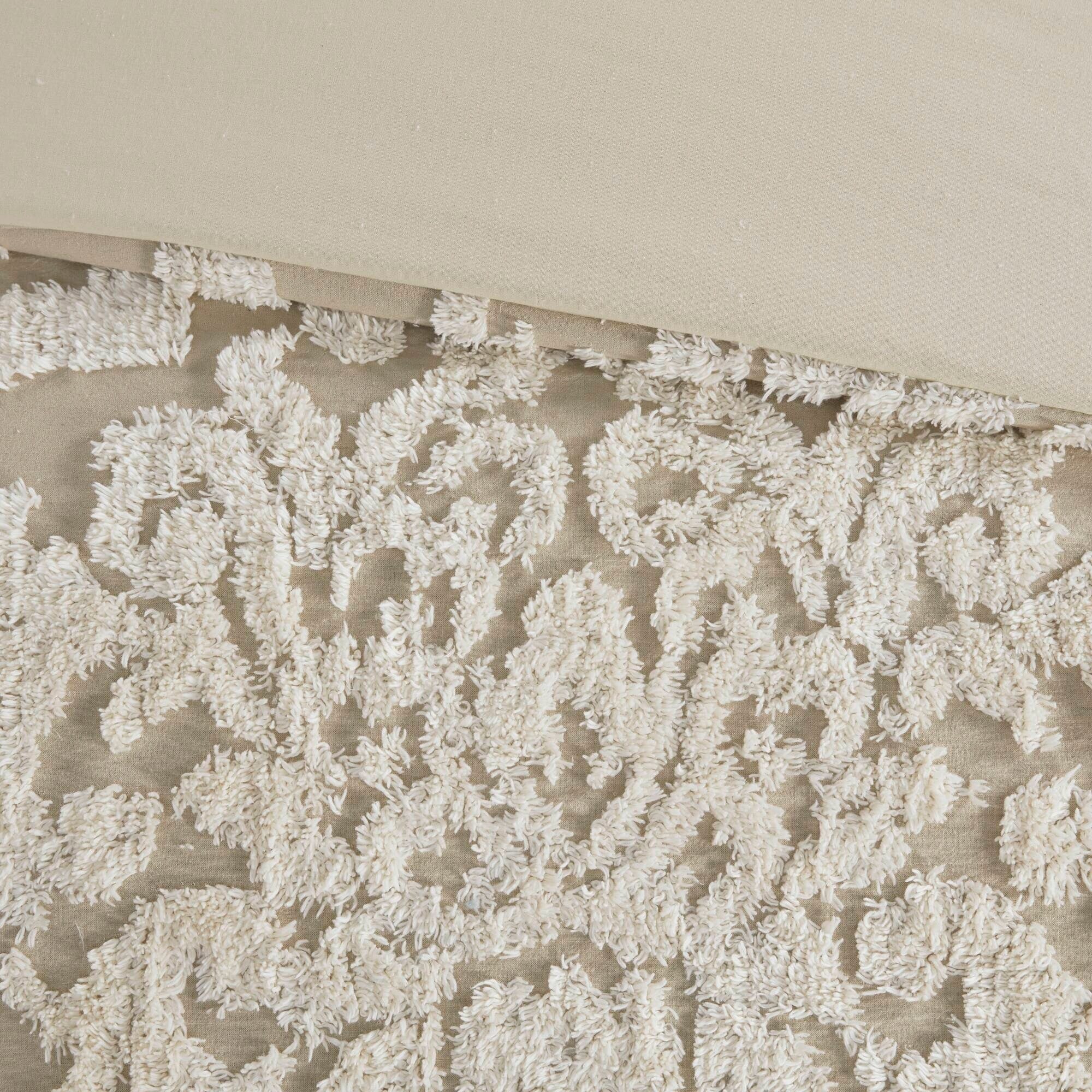 Parure de couette Madison Park Aeriela en coton chenille damassé touffeté