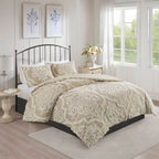 Parure de couette Madison Park Aeriela en coton chenille damassé touffeté
