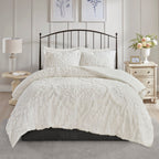 Parure de couette Madison Park Aeriela en coton chenille damassé touffeté