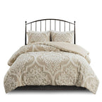 Parure de couette Madison Park Aeriela en coton chenille damassé touffeté