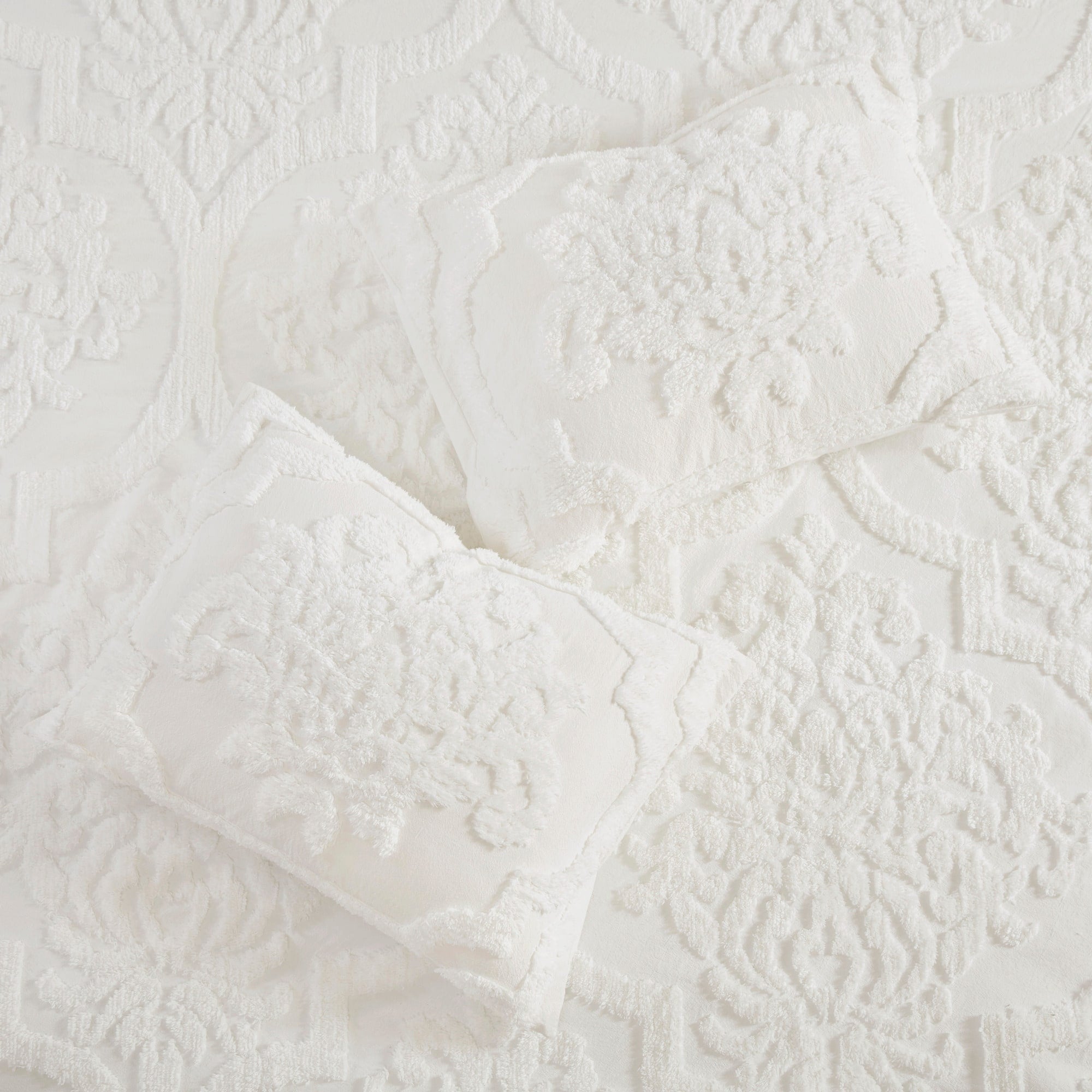Parure de lit Madison Park Aeriela en coton chenille damassé touffeté