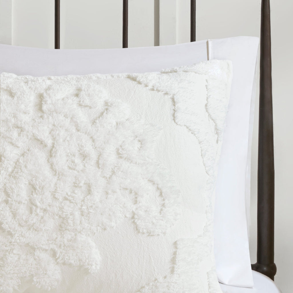 Parure de lit Madison Park Aeriela en coton chenille damassé touffeté