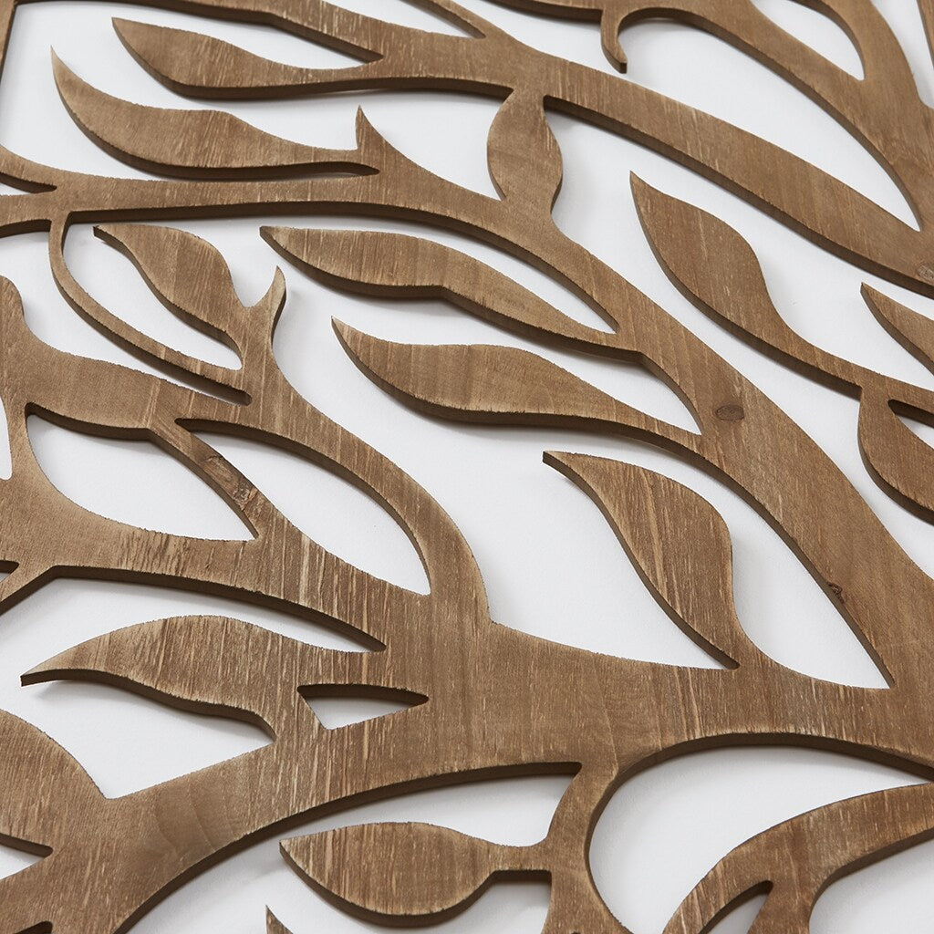 Ensemble de décoration murale en bois bicolore avec motifs botaniques de bouleau et palmiers de Madison Park