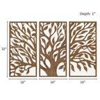 Ensemble de décoration murale en bois bicolore avec motifs botaniques de bouleau et palmiers de Madison Park