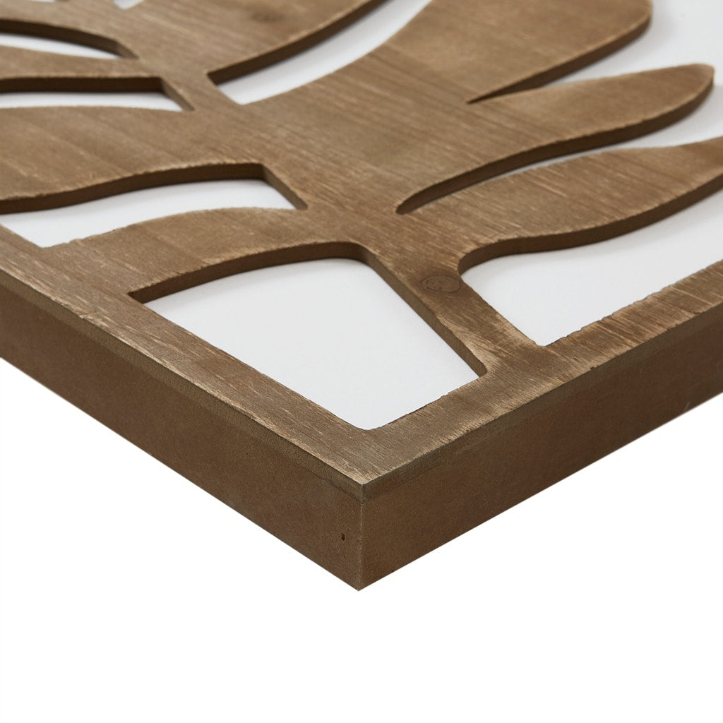 Ensemble de décoration murale en bois bicolore avec motifs botaniques de bouleau et palmiers de Madison Park