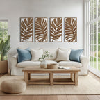 Ensemble de décoration murale en bois bicolore avec motifs botaniques de bouleau et palmiers de Madison Park