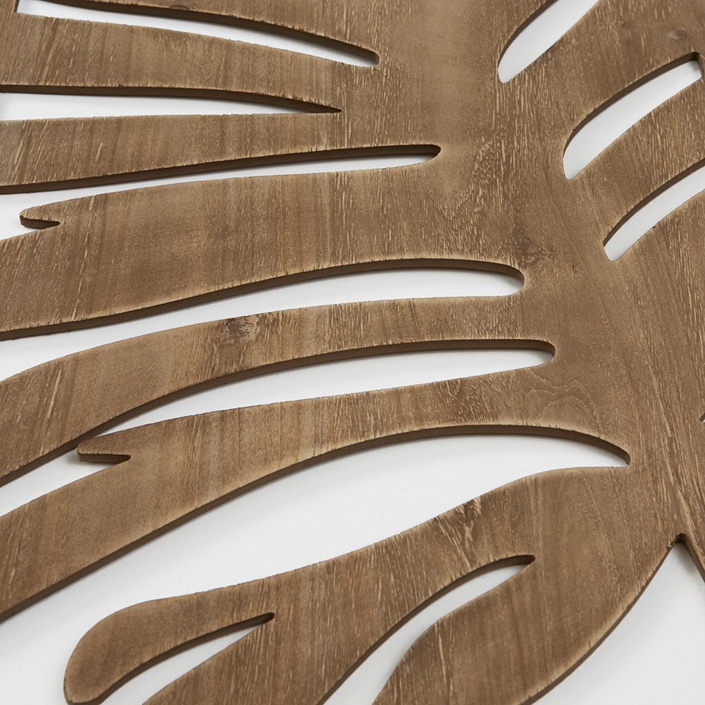 Ensemble de décoration murale en bois bicolore avec motifs botaniques de bouleau et palmiers de Madison Park