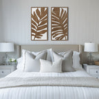 Ensemble de décoration murale en bois bicolore avec motifs botaniques de bouleau et palmiers de Madison Park