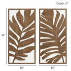 Ensemble de décoration murale en bois bicolore avec motifs botaniques de bouleau et palmiers de Madison Park