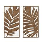 Ensemble de décoration murale en bois bicolore avec motifs botaniques de bouleau et palmiers de Madison Park