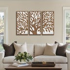 Ensemble de décoration murale en bois bicolore avec motifs botaniques de bouleau et palmiers de Madison Park