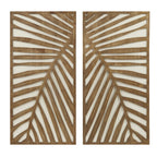 Ensemble de décoration murale en bois bicolore avec motifs botaniques de bouleau et palmiers de Madison Park