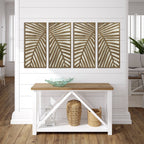 Ensemble de décoration murale en bois bicolore avec motifs botaniques de bouleau et palmiers de Madison Park