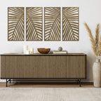 Ensemble de décoration murale en bois bicolore avec motifs botaniques de bouleau et palmiers de Madison Park