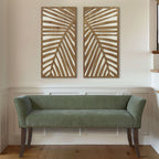 Ensemble de décoration murale en bois bicolore avec motifs botaniques de bouleau et palmiers de Madison Park