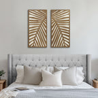 Ensemble de décoration murale en bois bicolore avec motifs botaniques de bouleau et palmiers de Madison Park