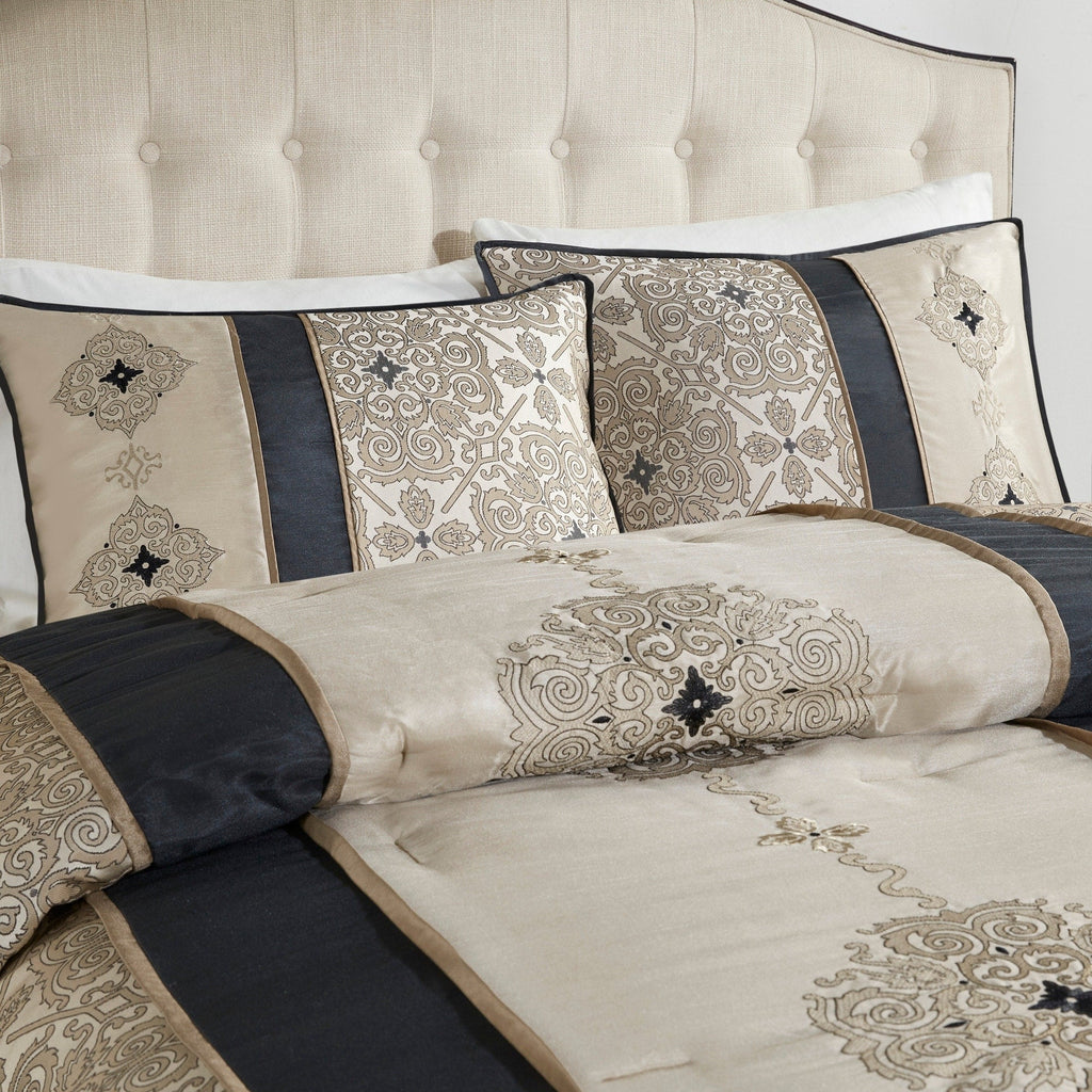 Parure de lit Madison Park Blaine 7 pièces en jacquard avec coussins décoratifs