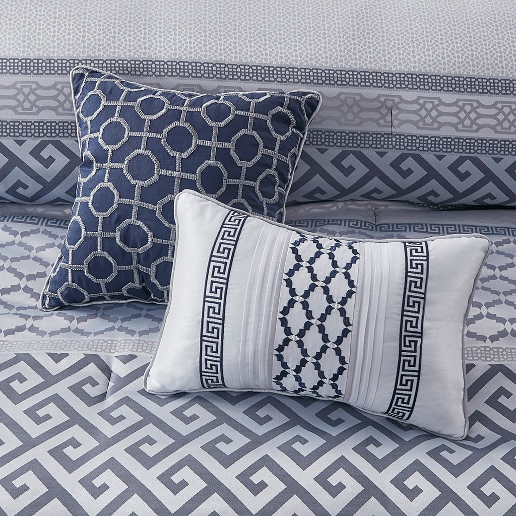 Ensemble de couette jacquard géométrique Madison Park Christian 7 pièces