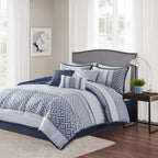 Ensemble de couette jacquard géométrique Madison Park Christian 7 pièces