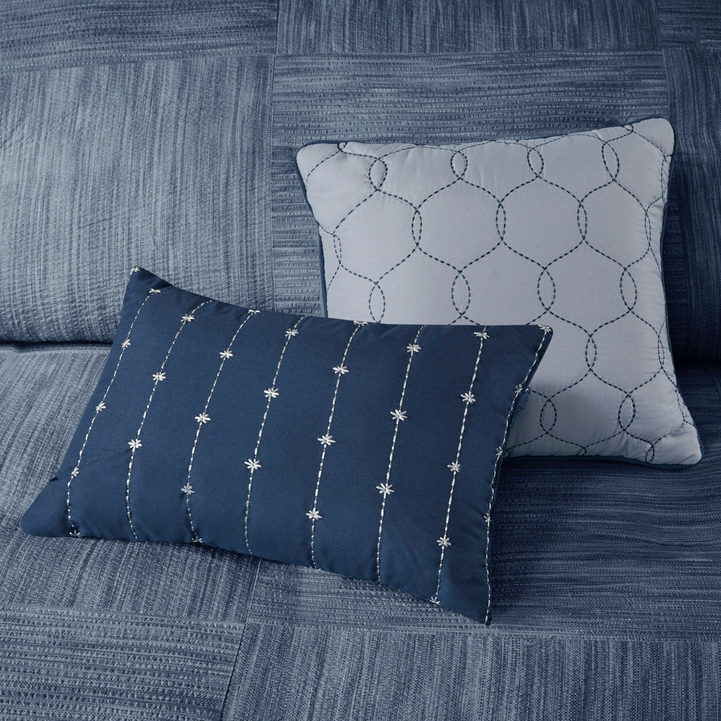 Parure de lit 7 pièces en seersucker imprimé Madison Park Clayton