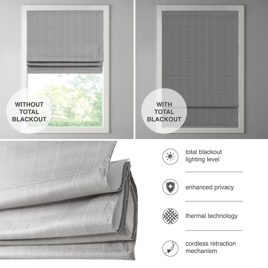 Store romain occultant sans fil Madison Park Colm Basketweave