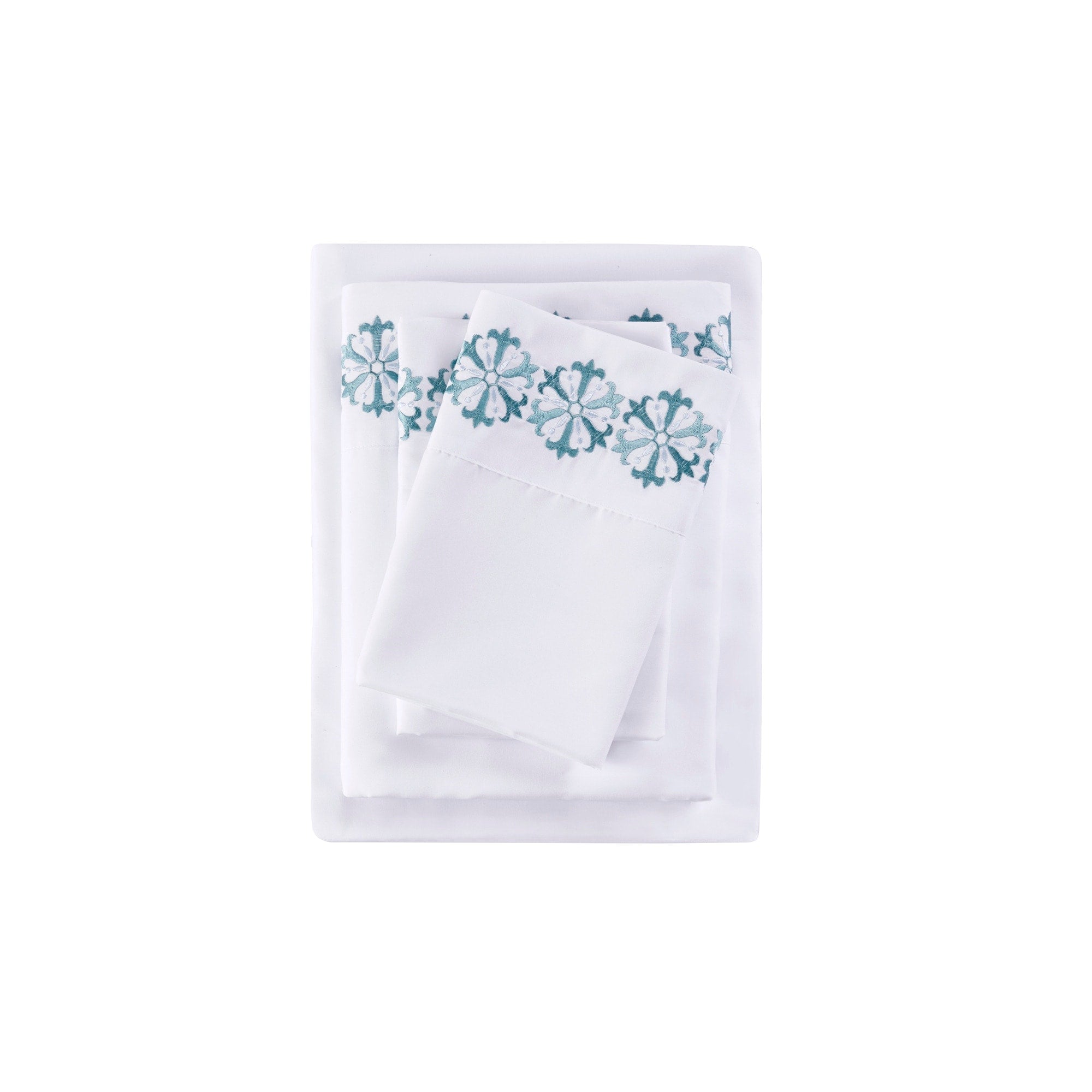 Ensemble de draps 4 pièces en microfibre brodée Madison Park