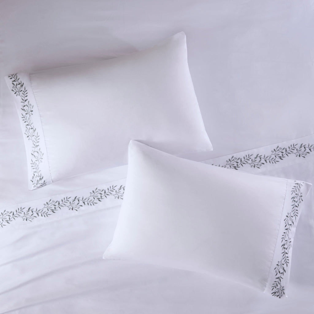Ensemble de draps 4 pièces en microfibre brodée Madison Park