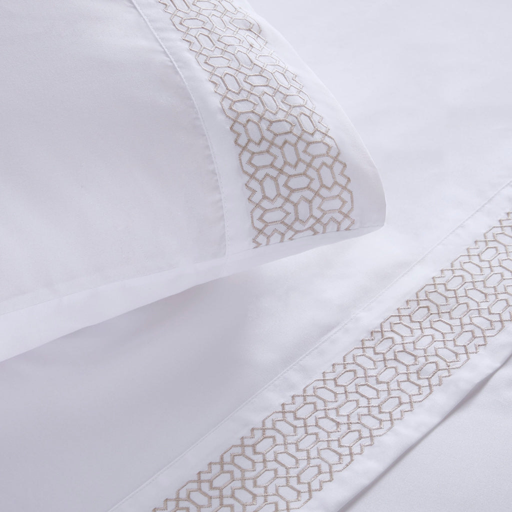 Ensemble de draps 4 pièces en microfibre brodée Madison Park