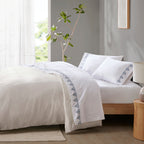 Ensemble de draps 4 pièces en microfibre brodée Madison Park