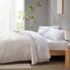 Ensemble de draps 4 pièces en microfibre brodée Madison Park