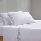 Ensemble de draps 4 pièces en microfibre brodée Madison Park